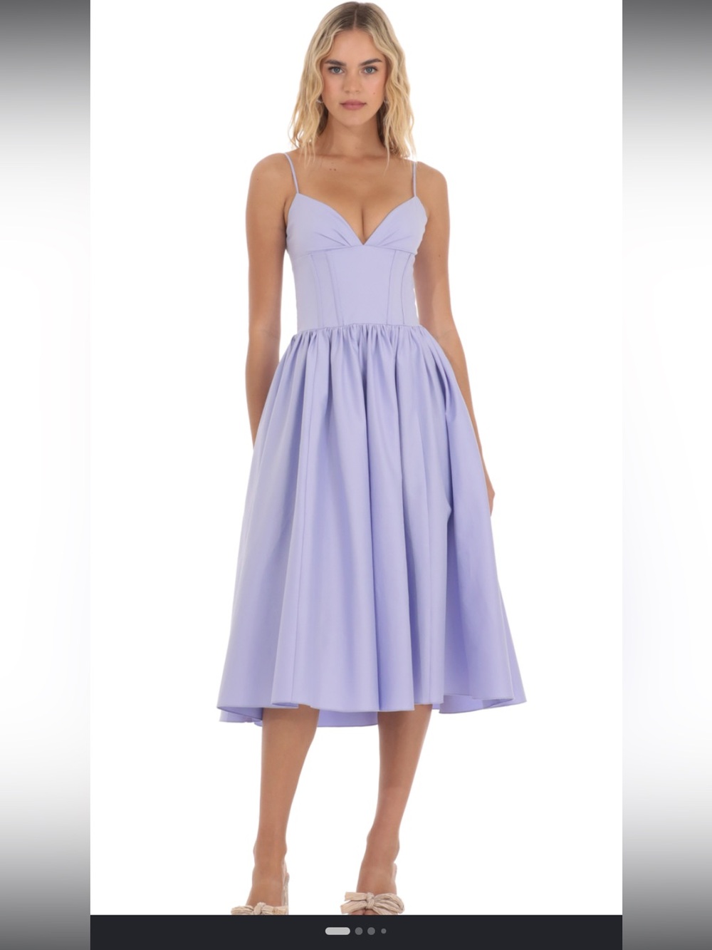 NWT Lucy in the sky Corset V-Neck Midi Dress in Lavender